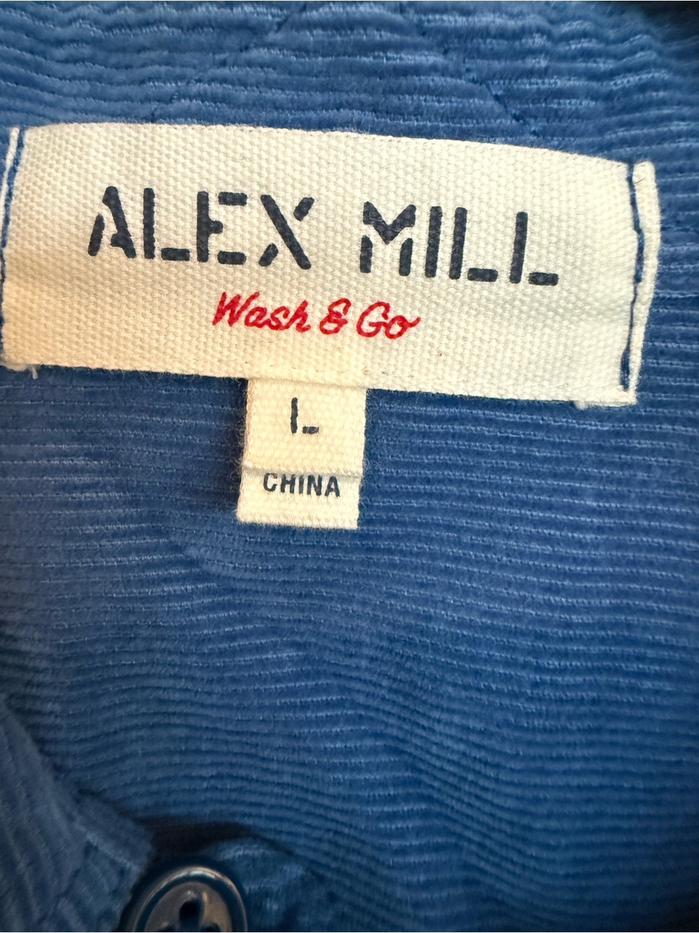 Alex Mill Blue Long-Sleeve Button Down Shirt with Chest Pocket - Picture 2 of 4